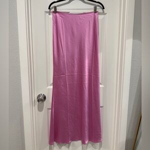 NWT Asos Bias Satin Midi Skirt in Pink
